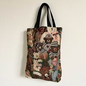 Teddy Bear Tapestry Small Tote Bag